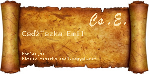 Császka Emil névjegykártya