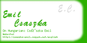 emil csaszka business card